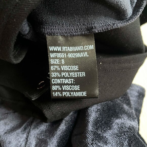 RtA Julie Ruched Velvet Bodysuit Navy Size Small NEW NWT - Picture 6 of 9